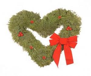 yapboz Noel çelengi kalp-yapraklar köknar oluşturduğu şeklinde